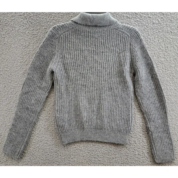 rag & bone Madix Wool-Alpaca Polo Sweater Women's S Charcoal Heather Pullover - Picture 10 of 14